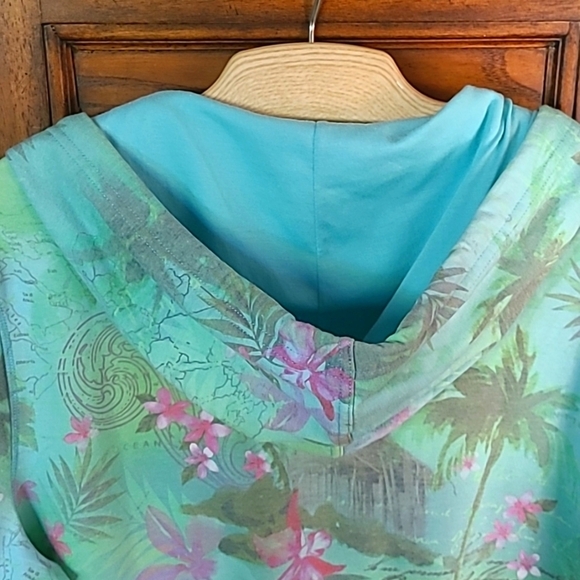 Green Tea Short Sleeve Hooded Swearshirt Size XXL - Picture 7 of 9